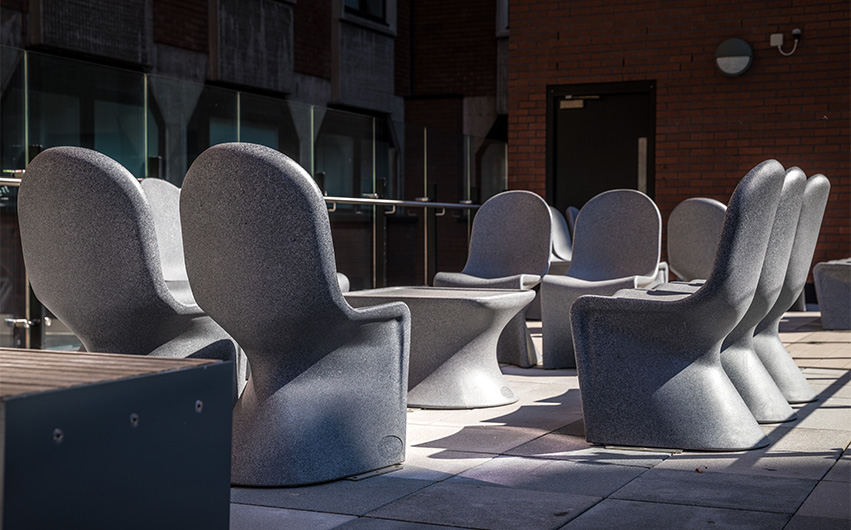 outdoor seating ryno chairs fusion school case study